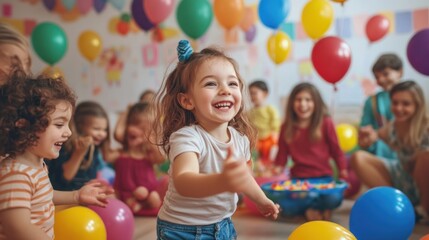 Children celebrating a birthday party