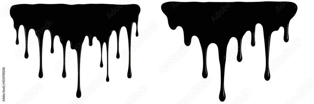 Poster black paint drips create a striking and artistic effect against a white background, highlighting flu