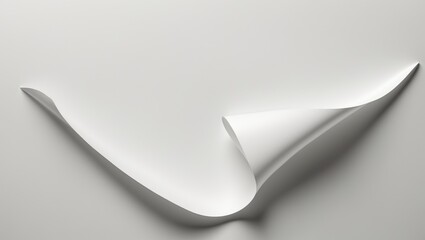Close-up of note paper with curl on a white background featuring a clipping path.