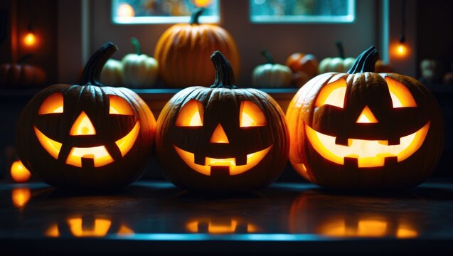Decorated Pumpkins for Halloween Festivities