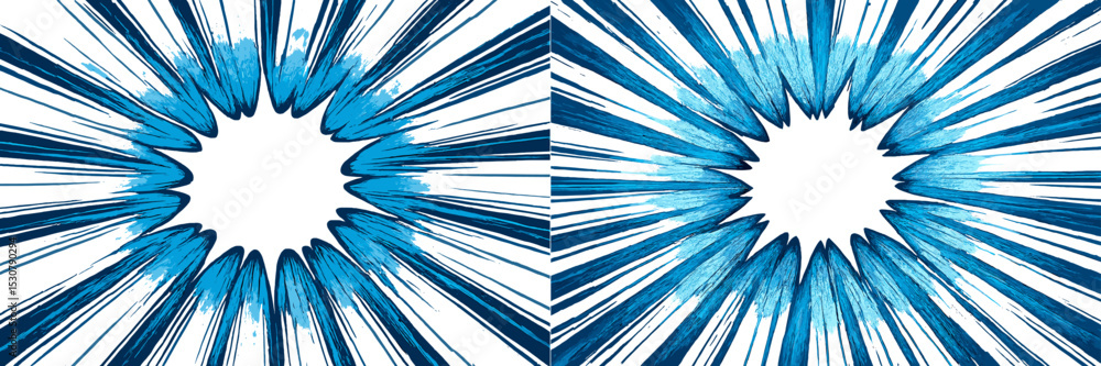 Poster Dynamic blue burst design showcasing energetic lines radiating outward in a symmetrical pattern suitable for various creative projects