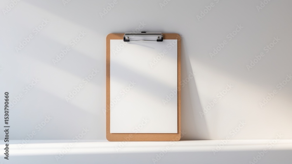 Poster clipboard with blank paper sheet isolated on white background featuring a clipping path.