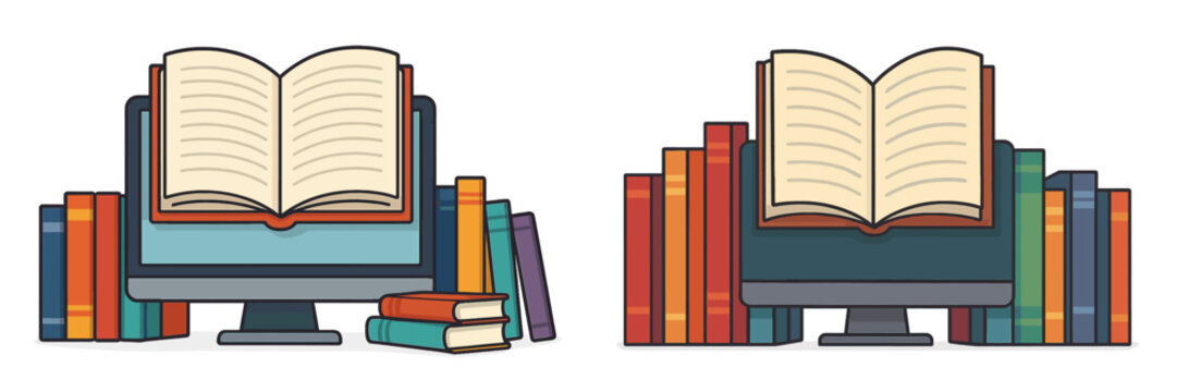 Digital and traditional books side by side showcasing modern and classic reading methods for knowledge seekers