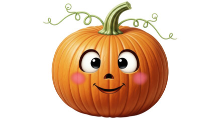 Isolated Cartoon Pumpkin Face Halloween