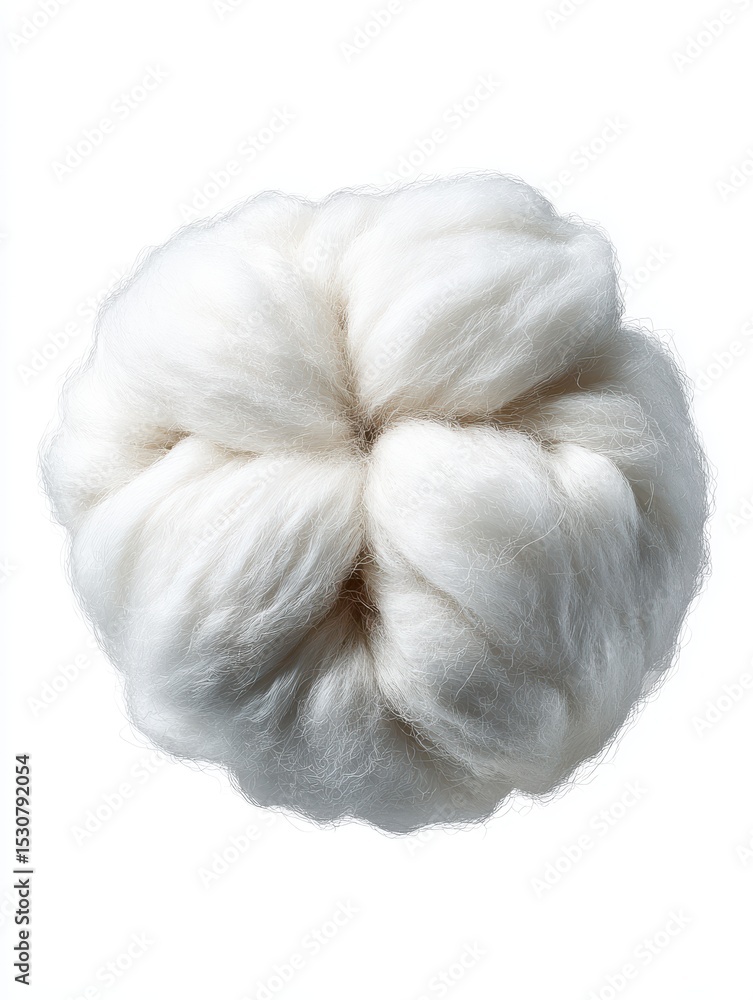 Poster white fluffy spherical object with five petal pattern