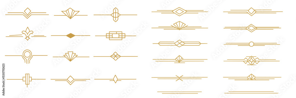 Poster elegant gold line designs for modern graphic and web projects showcasing art deco style