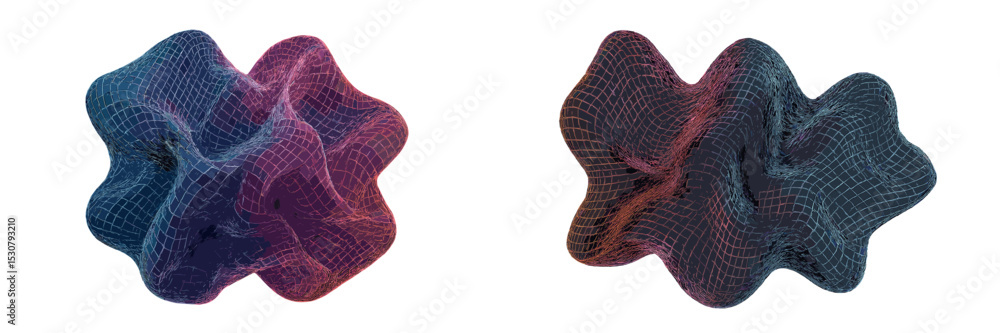 Poster Colorful abstract mesh structures showcasing intricate designs and artistic interpretations of modern digital art techniques