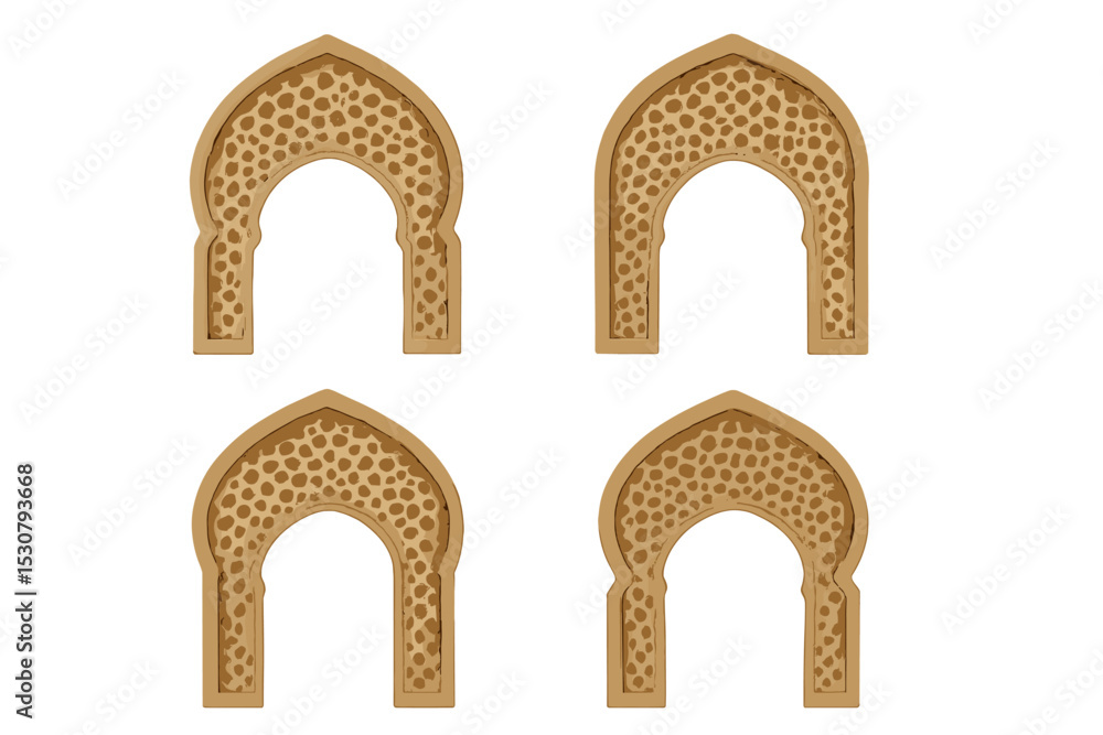 Poster crafting traditional architectural designs with intricate patterns for creative projects