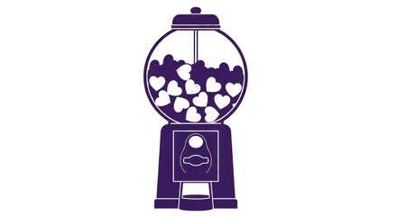Isolated Gumball Machine with Hearts