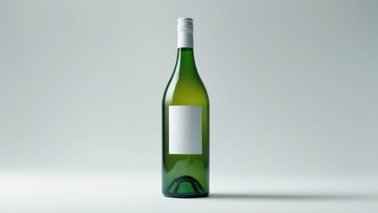 Bottle of delicious wine on a white background, with space designated for text