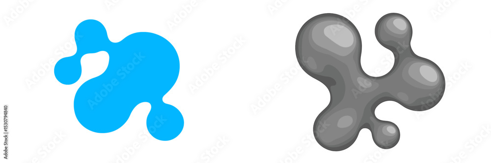 Aufkleber unique abstract shapes in contrasting colors depicting creativity and design concepts