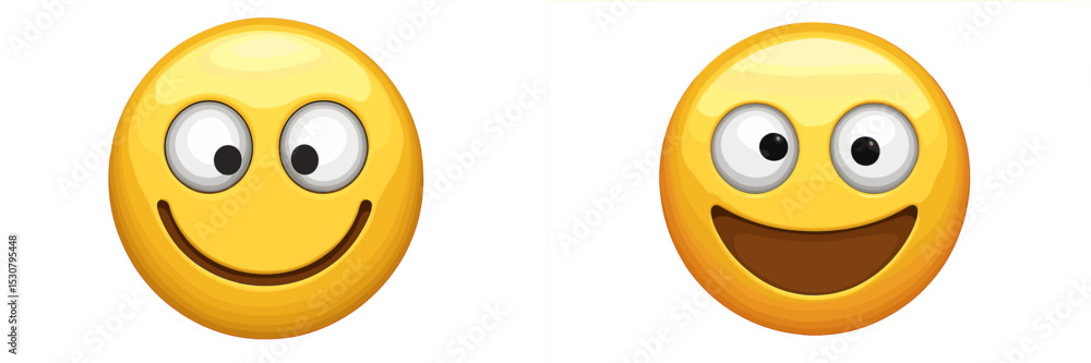 Poster bright, cheerful smiley faces expressing happiness and joy in a colorful design suitable for various