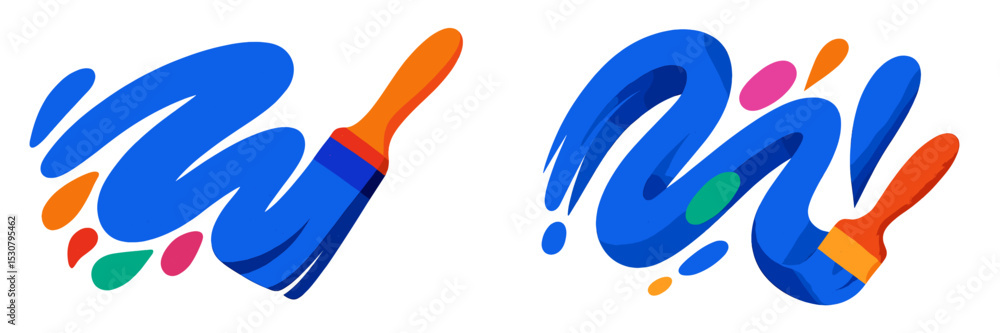 Poster Colorful brush strokes create dynamic abstract art representing creativity and expression