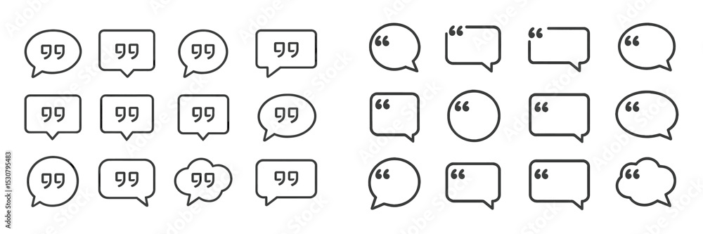 Aufkleber collection of speech bubble outlines in various styles and shapes for creative design use