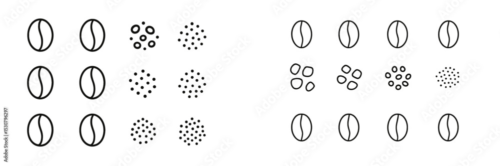 Poster various patterns of beans in different arrangements showcasing diversity in shape and formation in a