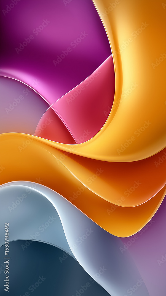 Aufkleber colorful abstract waves flow together in smooth gradients creating dynamic visual texture. perfect f