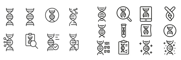 Illustration of DNA icons representing genetic research and biotechnology concepts