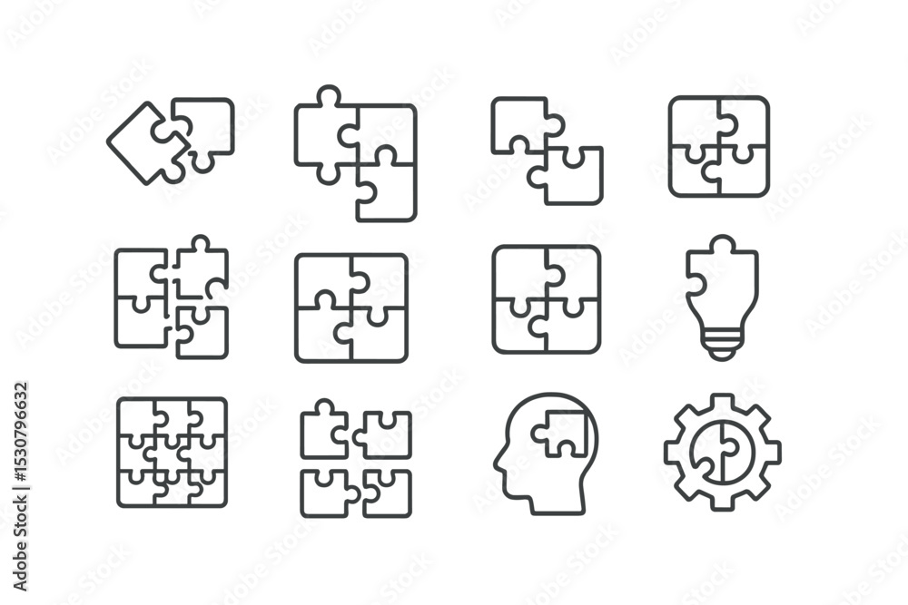 Aufkleber Puzzle pieces symbolizing problem solving and creativity in design and collaboration activities