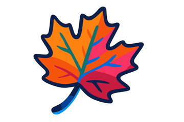 Obraz premium Colorful autumn leaf design showcasing vibrant hues on a white background