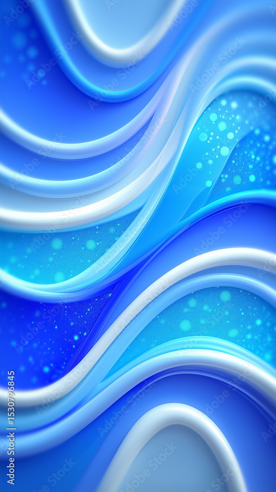 Aufkleber fluid blue waves with layered textures create a captivating abstract design in vibrant shades. this 
