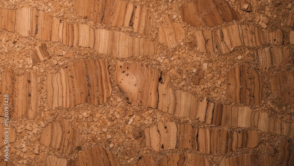 Poster close-up abstract background showing the textured surface of corkwood.