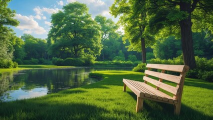Fototapeta premium A September afternoon at Beaman Pond in Otter River State Park, located in Templeton, Massachusetts.