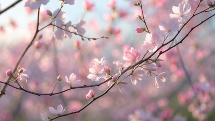 Beautiful Magnolia tree with blooming flowers and bokeh effect 16