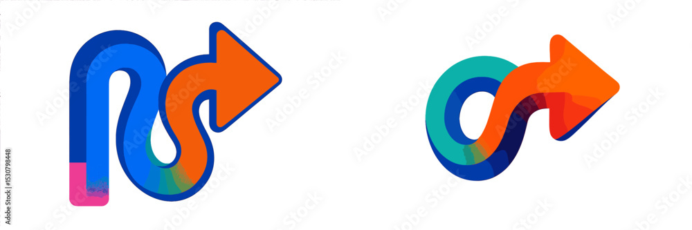 Aufkleber Colorful abstract arrows representing direction and movement in a modern design style