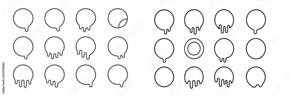 Poster Unique collection of round shapes with melts showcasing various designs and styles in a creative layout