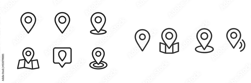 Leinwandbilder Collection of location pin icons for navigation and mapping applications in minimalistic style