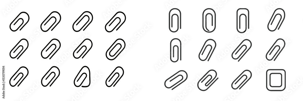 Aufkleber Patterns of paper clips arranged in neat rows and groups against a plain background showcasing minimalistic design