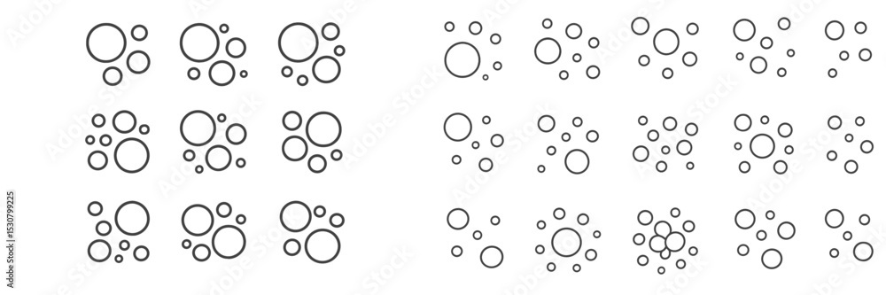 Fototapete Vibrant pattern of round shapes in various sizes creates an engaging visual display for modern design projects