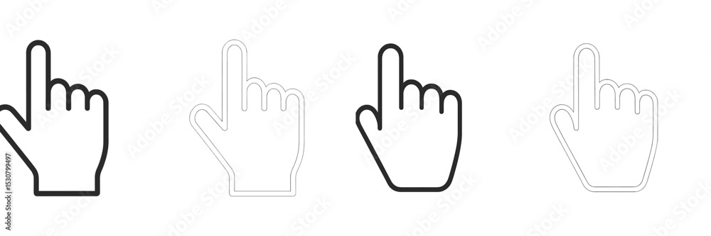 Poster Hands demonstrating pointing gestures with various outlines on a plain background