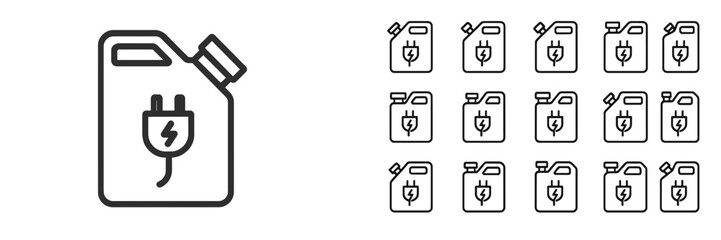 Obraz premium Illustration of electric fuel can with plug symbol representing alternative energy sources and eco-friendly initiatives