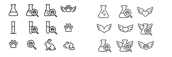 Illustrations of laboratory equipment and animal motifs in a creative design for educational or playful themes