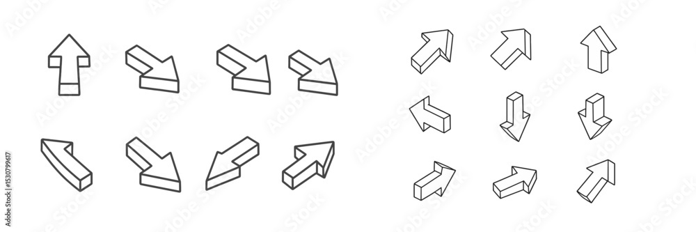 Leinwandbilder Various directional arrows designed for visual communication and navigation in digital applications