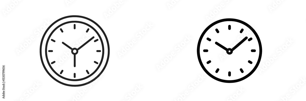 Aufkleber Different styles of clock designs showcasing time in a minimalist approach
