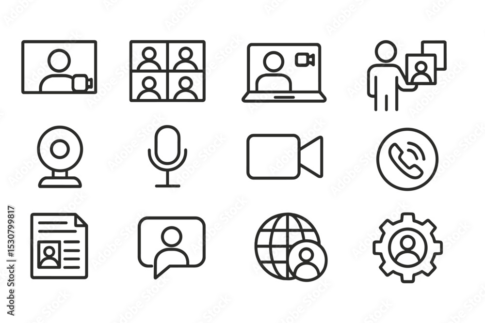 Poster Online communication tools and platforms for virtual meetings and remote work in a modern setting