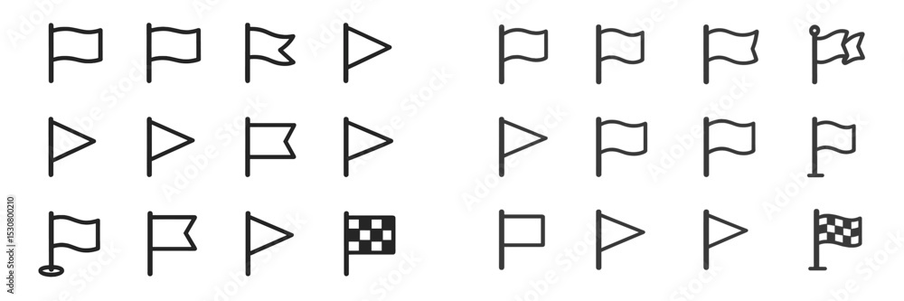 Aufkleber Various flag designs with different shapes and patterns displayed in a grid layout