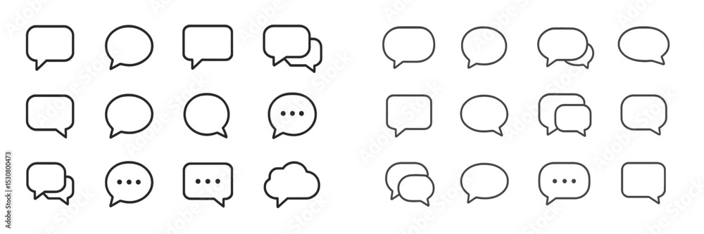 Aufkleber Various speech bubbles designed for graphics and communication in digital media