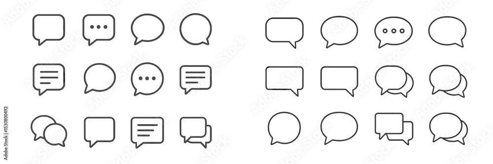 Poster Various speech bubble designs for use in digital communication and graphic projects