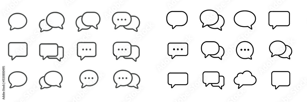 Aufkleber Various speech bubble designs showcasing different styles and shapes for creative use in communication graphics and layouts