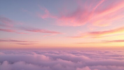 Obraz premium Vibrant colorful light sky featuring clouds against a sunset background