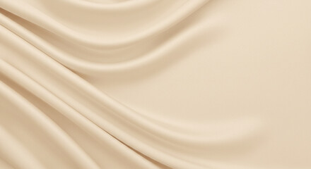 滑らかなベージュの布とドレープ模様の高級感のある背景素材