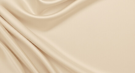 滑らかなベージュの布とドレープ模様の高級感のある背景素材