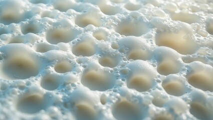 An abstract, textured surface displaying numerous small bubbles and a light color scheme, conveying a sense of depth and dimensionality.