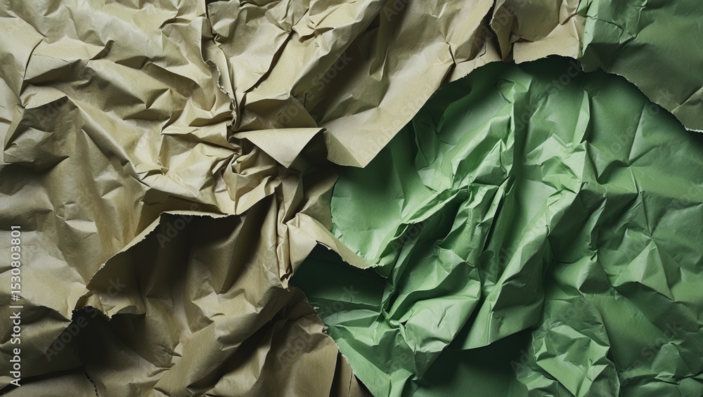 Poster brown clean crumpled paper background featuring a creative design with scattered overlay of crumpled