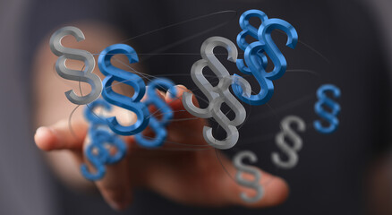 Abstract image of paragraph symbols.  Concept for law, legal system, justice.