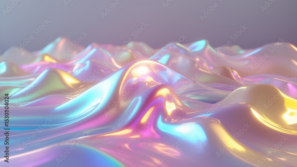 Poster abstract holographic background with a backdrop featuring an iridescent trendy creative gradient.