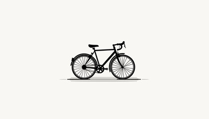 Obraz premium Stylized silhouette of a bicycle on a light background